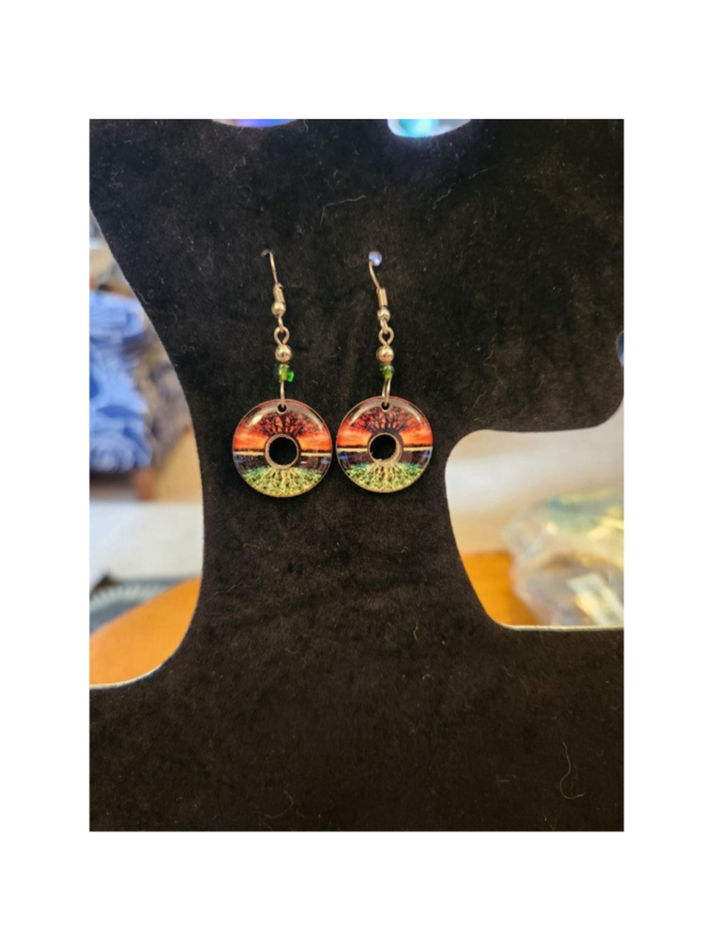 Spirit Of Nature Acrylic Round Donut Shaped Dangle Multi Color Earrings
